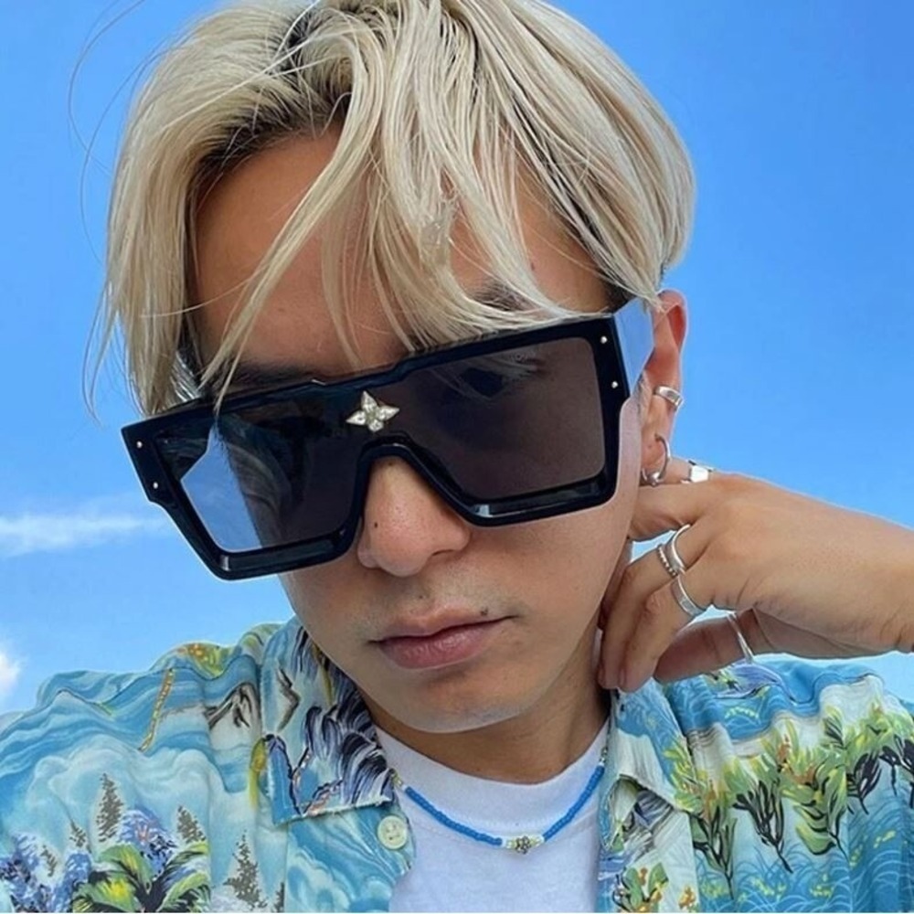 Sunglasses Women Oversized XL Square Flat‎ Top Fashion Rhinestone Shades Lentes
